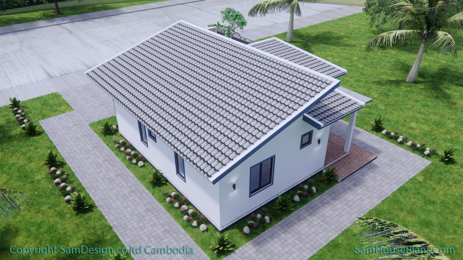 26×36 Small House Plan 8×11 Meter 2 Beds 2 Baths Small Shed (A4 Hard Copy)
