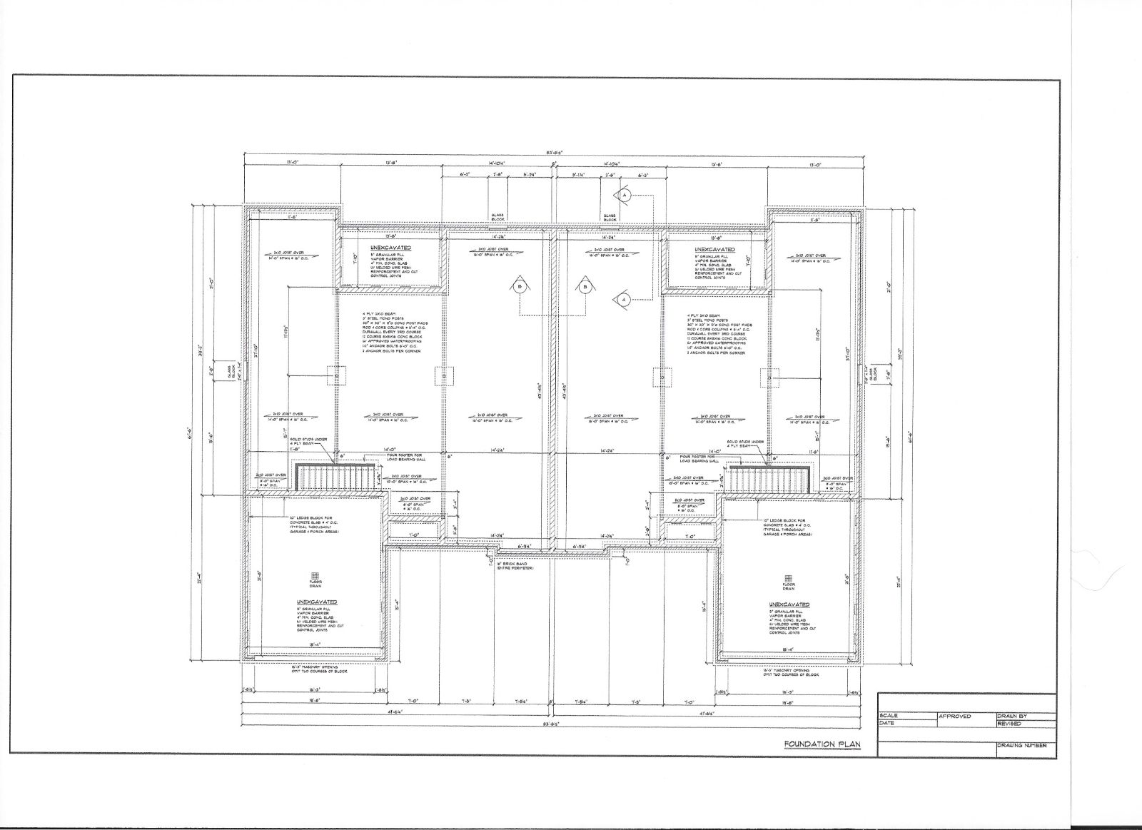 Full Set of Condominium / Duplex building plans 1,530 sq ft