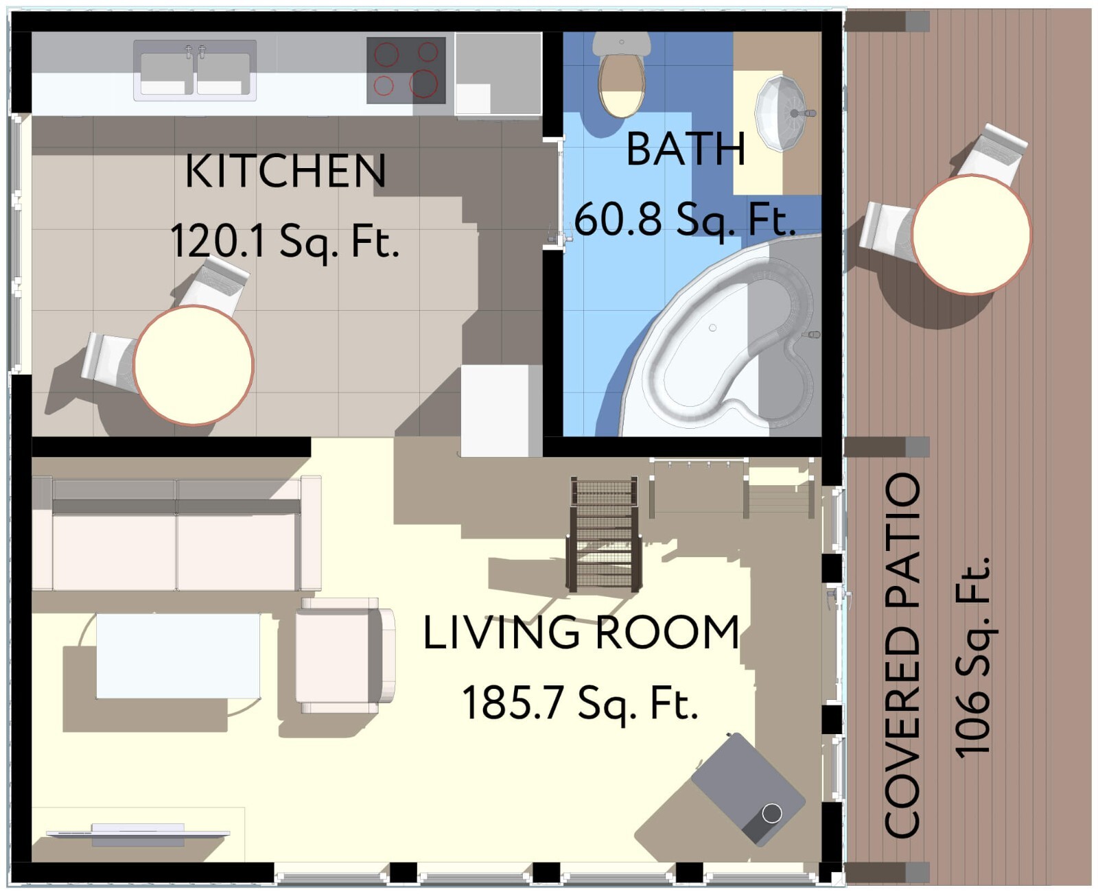 20’x25’ Cozy 2-Story Tiny House Cabin DIY Architectural Build Plans PDF Download