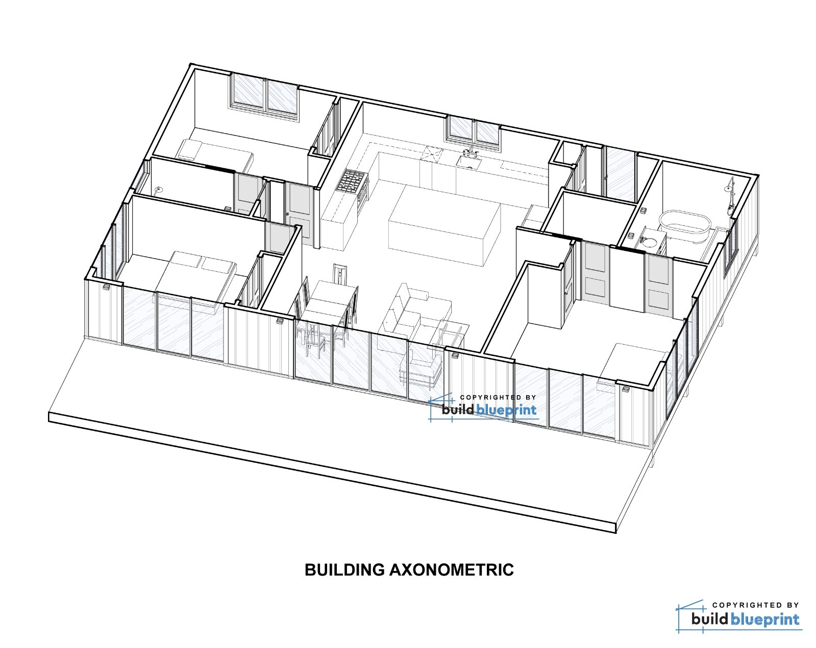 30×50 Lean Modern Cottage Custom Architectural Plans 1500SF – PDF Download