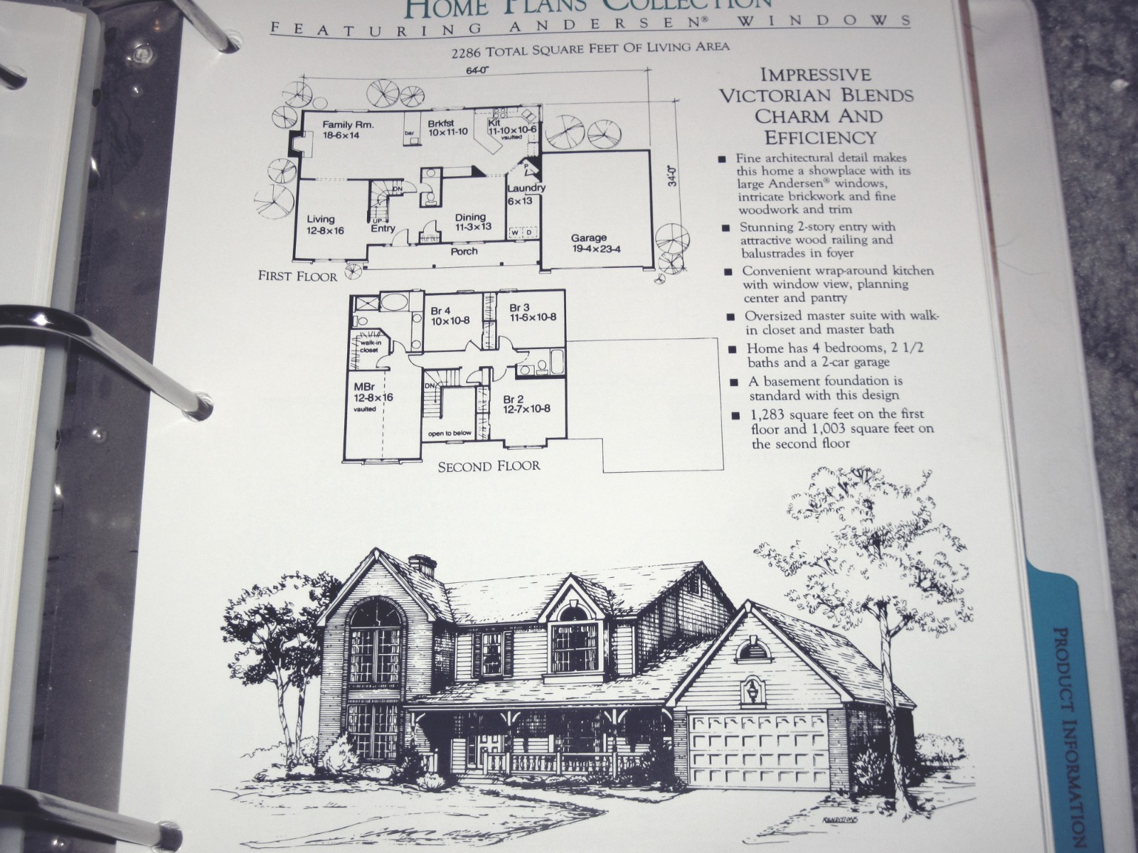 1995 Binder Book of Home Plans Featuring Andersen Windows Contractor’s Edition