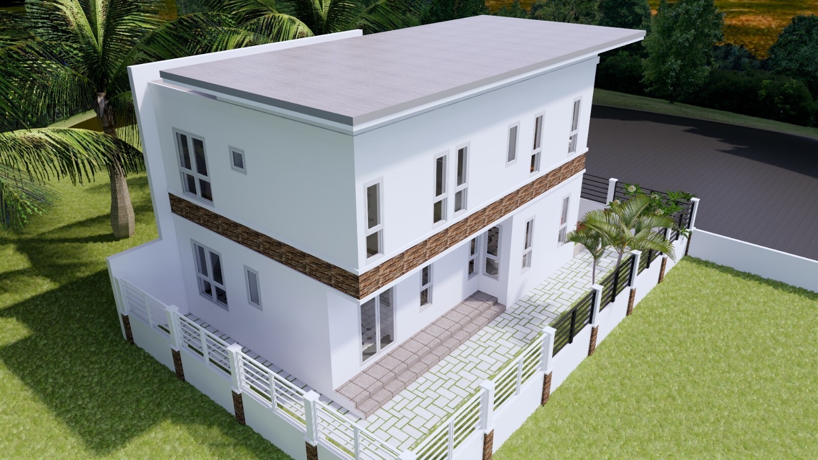 Small House Plan 23×33 Feet 7×10 Meter 4 Beds 3 Baths Flat Roof (A4 Hard Copy)