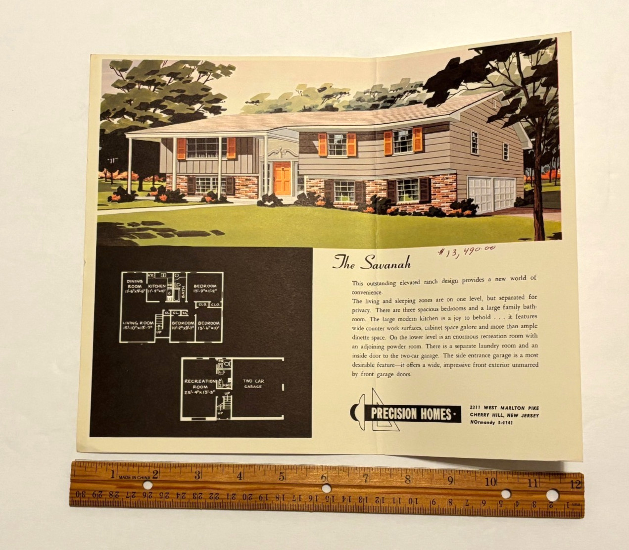 Vintage 1950s Cherry Hill NJ 13 Precision Homes Elevations Floor Plans Prices