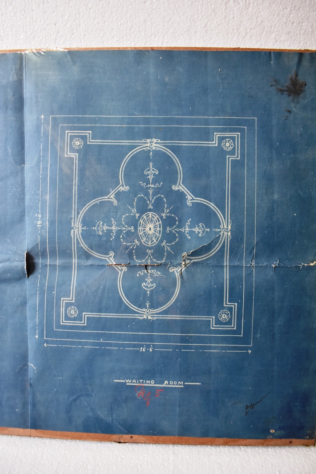Antique Bhavindra Vilas Palace Jamnagar Architectural Plan Lay-Out First Floor”7