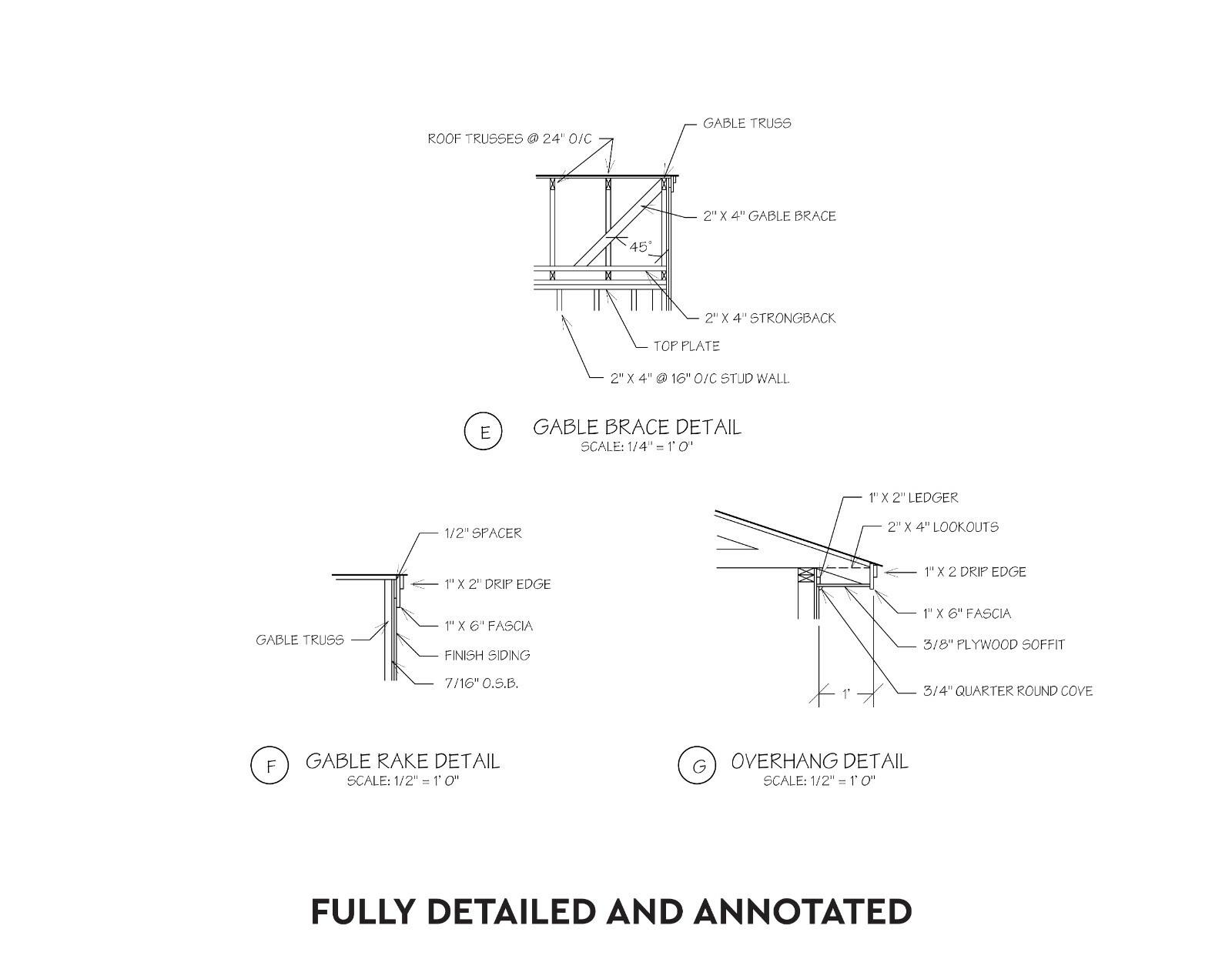 24′ X 22′ Standard Two Car Garage Construction Plans – PDF Download
