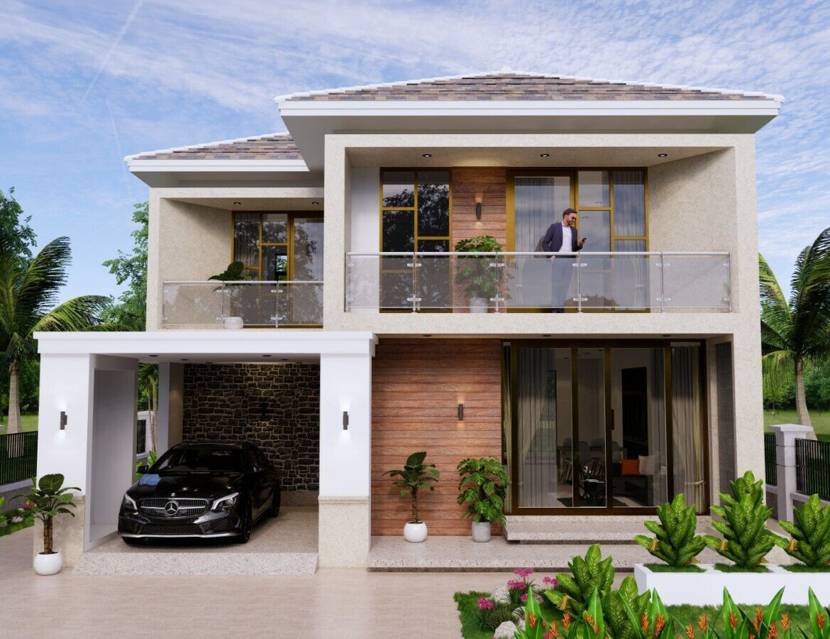 31×36 House Design Plan 9.5×11 M with 3 Bedrooms PDF Full Plans (A4 Hard Copy)