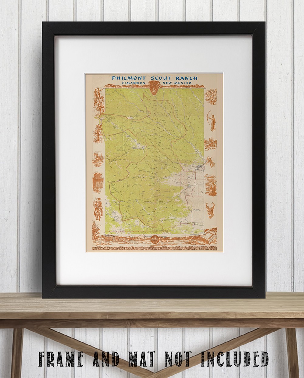 Philmont Scout Ranch New Mexico c1960 Vintage Topographic Map Wall Art