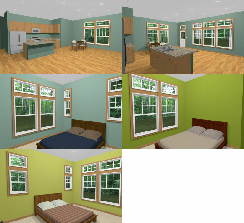 36×34 House — 3 Bedroom 2 Bath — 1,224 sq ft — PDF Floor Plan — Model 1