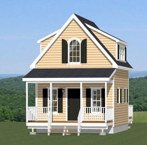 16×20 Tiny House — 574 sq ft — PDF Floor Plan — Model 4