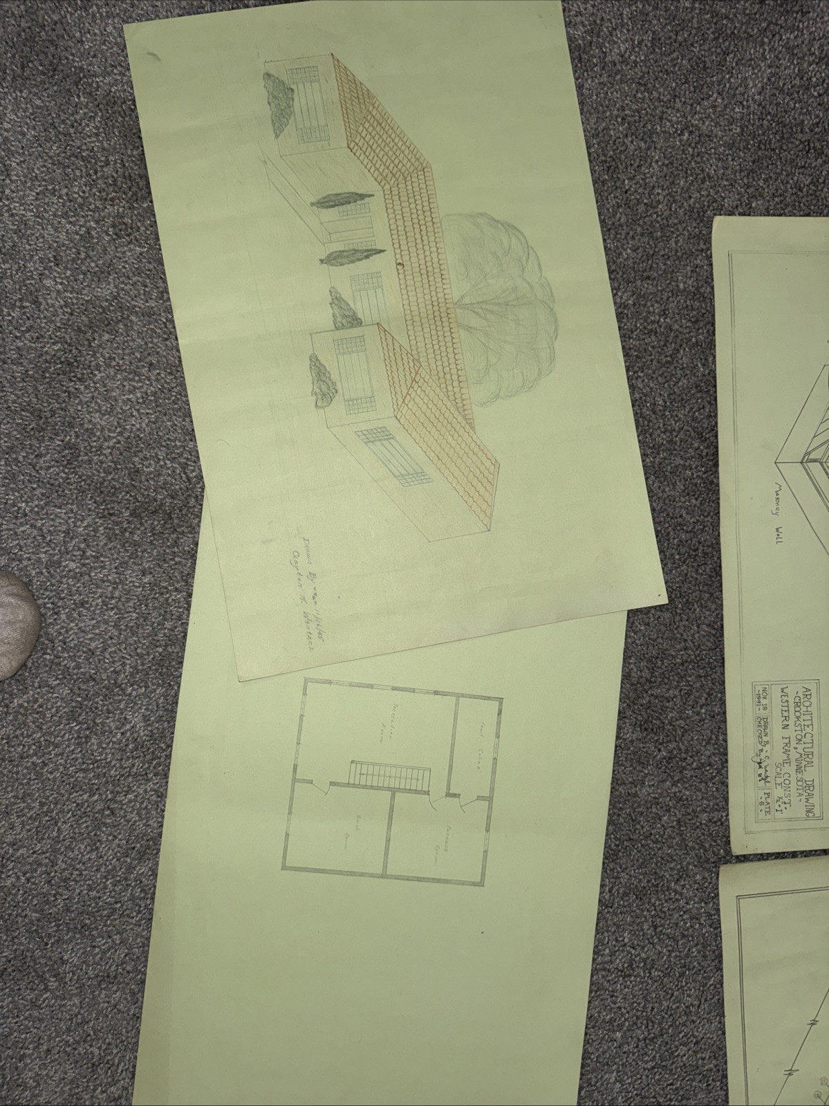 Architectural House Blueprints Plans Mid Century Modern Home 1941 MN 17 Pieces Z
