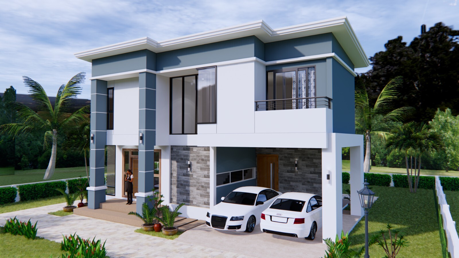 36×26 Feet House Plan 11×8 Meter 3 Beds 2 Baths Shed Roof PDF & (A4 Hard Copy)