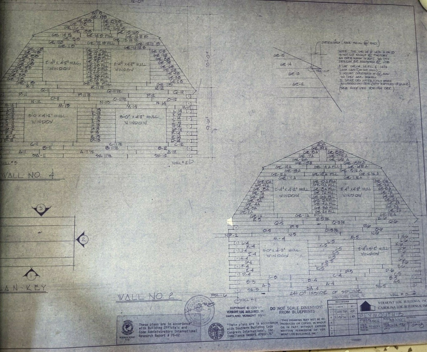 1976 Vermont & Carolina Log Builders Inc Log Cabin Blueprints J Driesch Decor