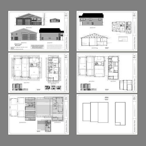 60×48 Apartment with 2-Car 2-RV Garage – PDF FloorPlan – 1,604 sqft – Model 1