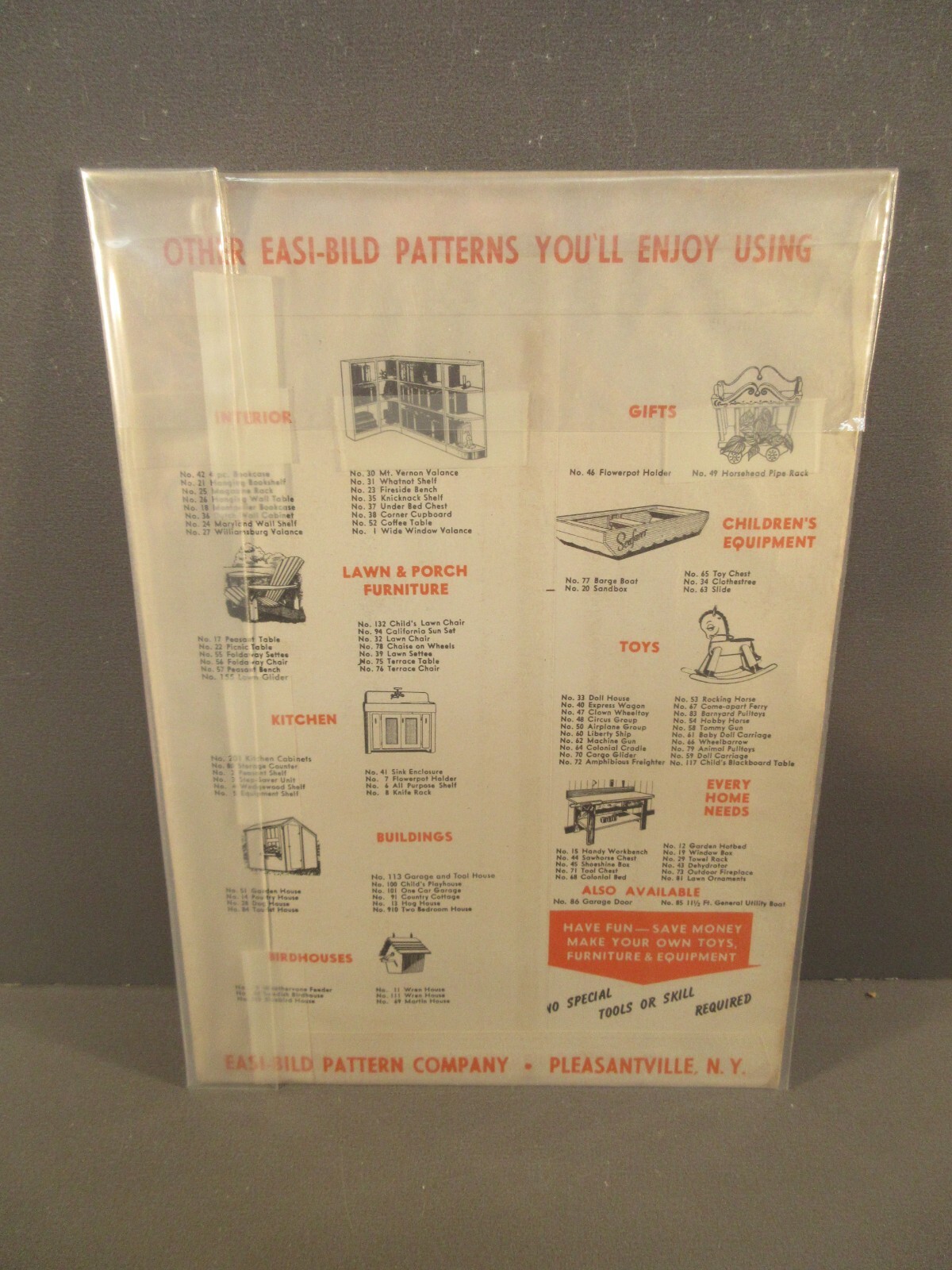 1948 Easi-Bild No 49 Horsehead Pipe Rack Build It Yourself Plans