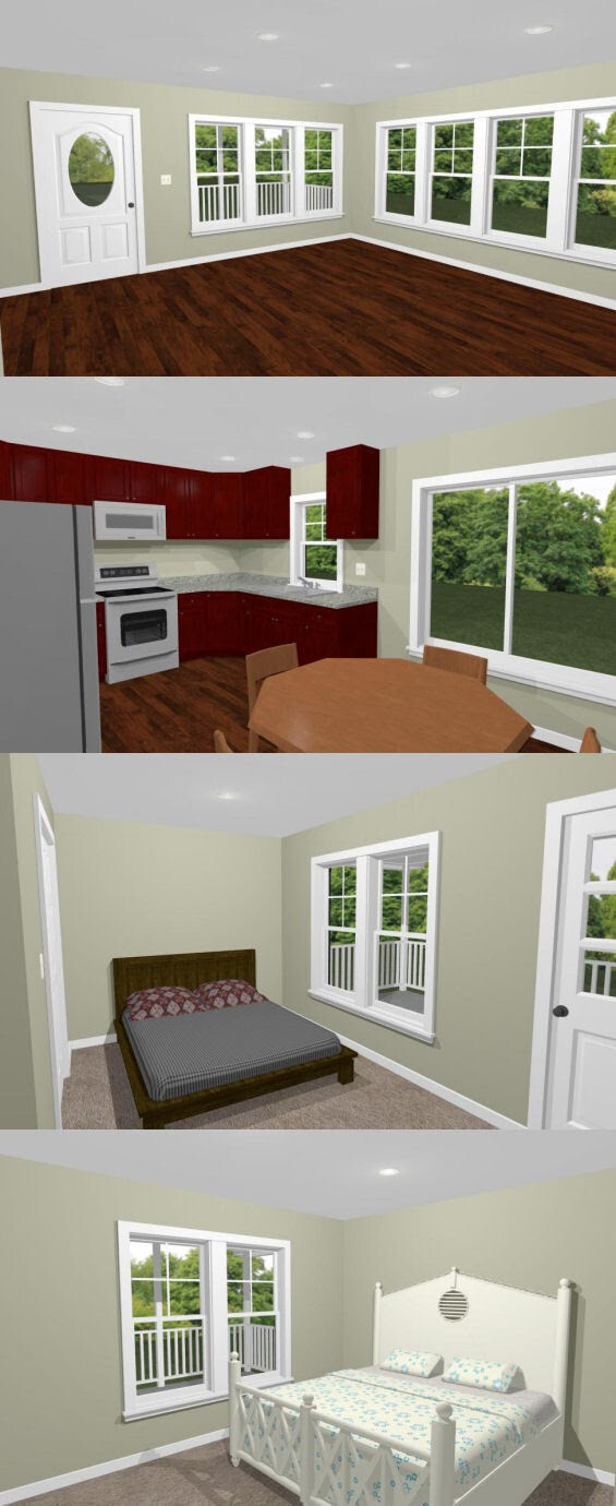 28×36 House — 2 Bedroom 2 Bath — PDF Floor Plan — 1,008 sq ft — Model 1A