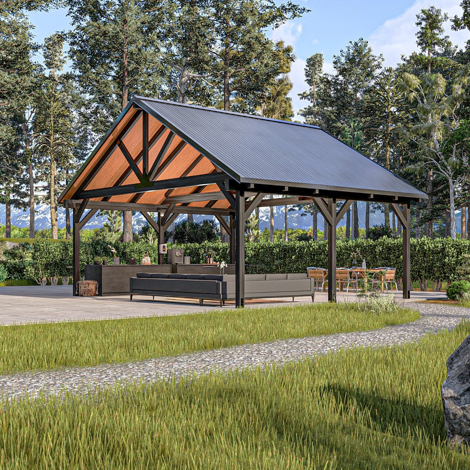 24’x20’ Multi-Functional Pavilion Plans: Large Outdoor Shelter Blueprint