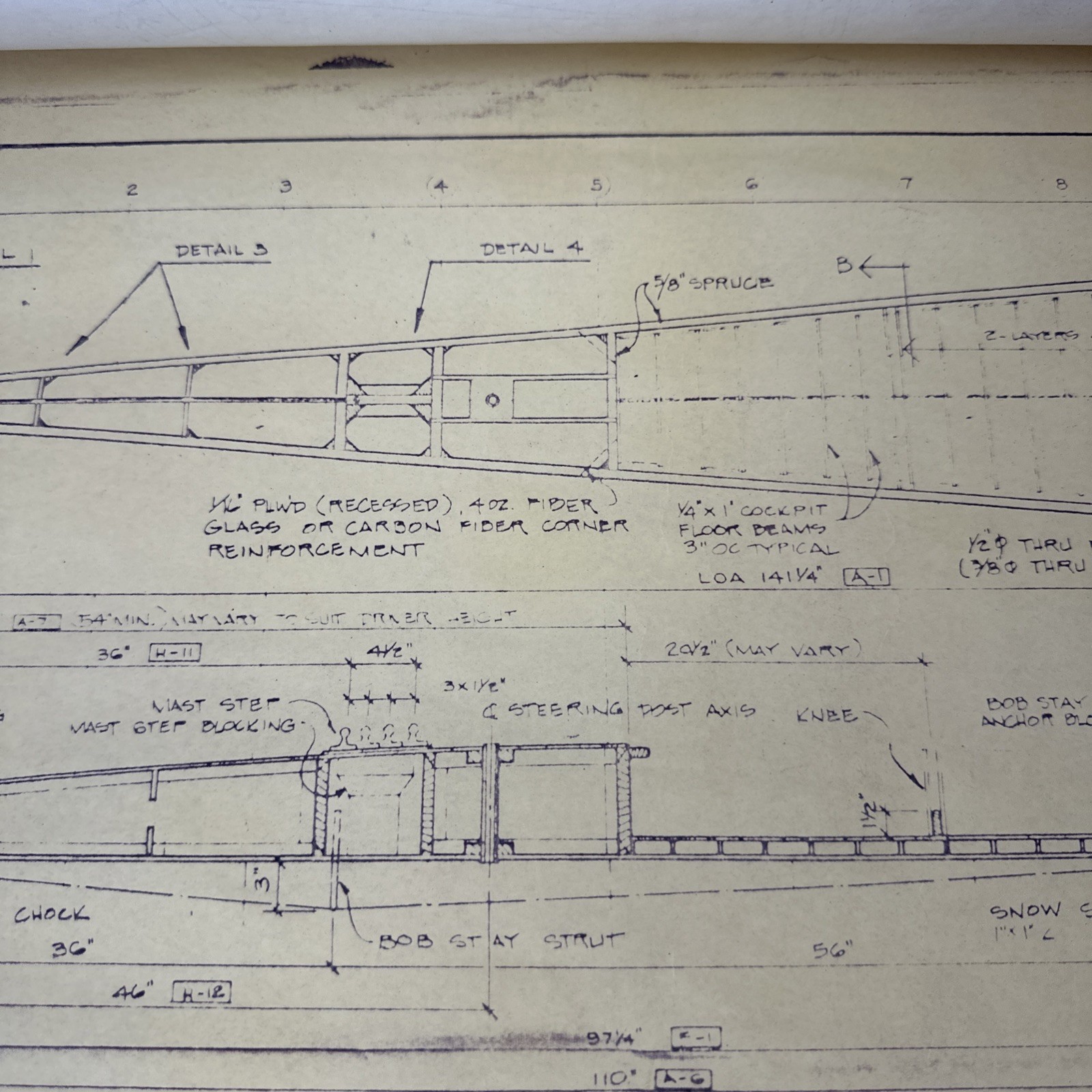 Vintage Blueprint International DN-60 Iceboat Gougeon Brothers Bay City Michigan