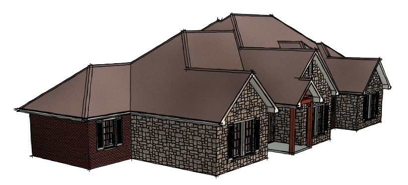 Construction Plans/ 2650 SF Conditioned space House w/3 car garage 4BR 2.5 Baths