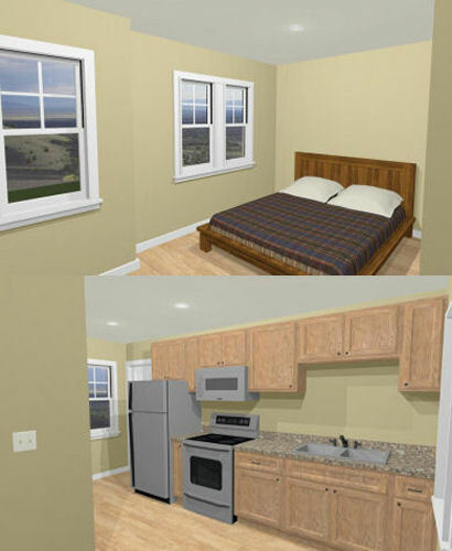 20×16 Tiny House — PDF Floor Plan — 292 sq ft — Model 2