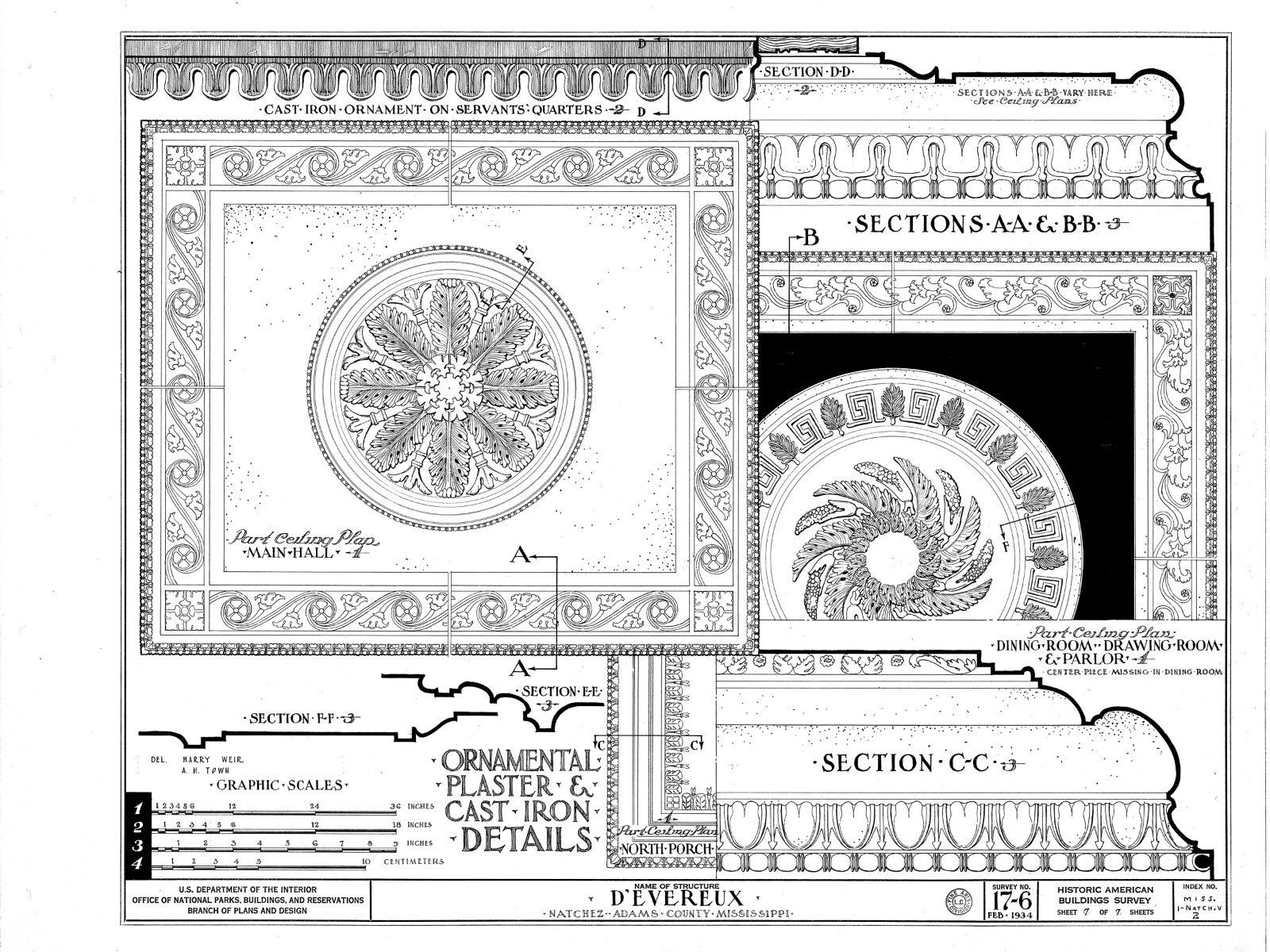 d’Evereux, a Southern Style Plantation House, printed architectural house plans