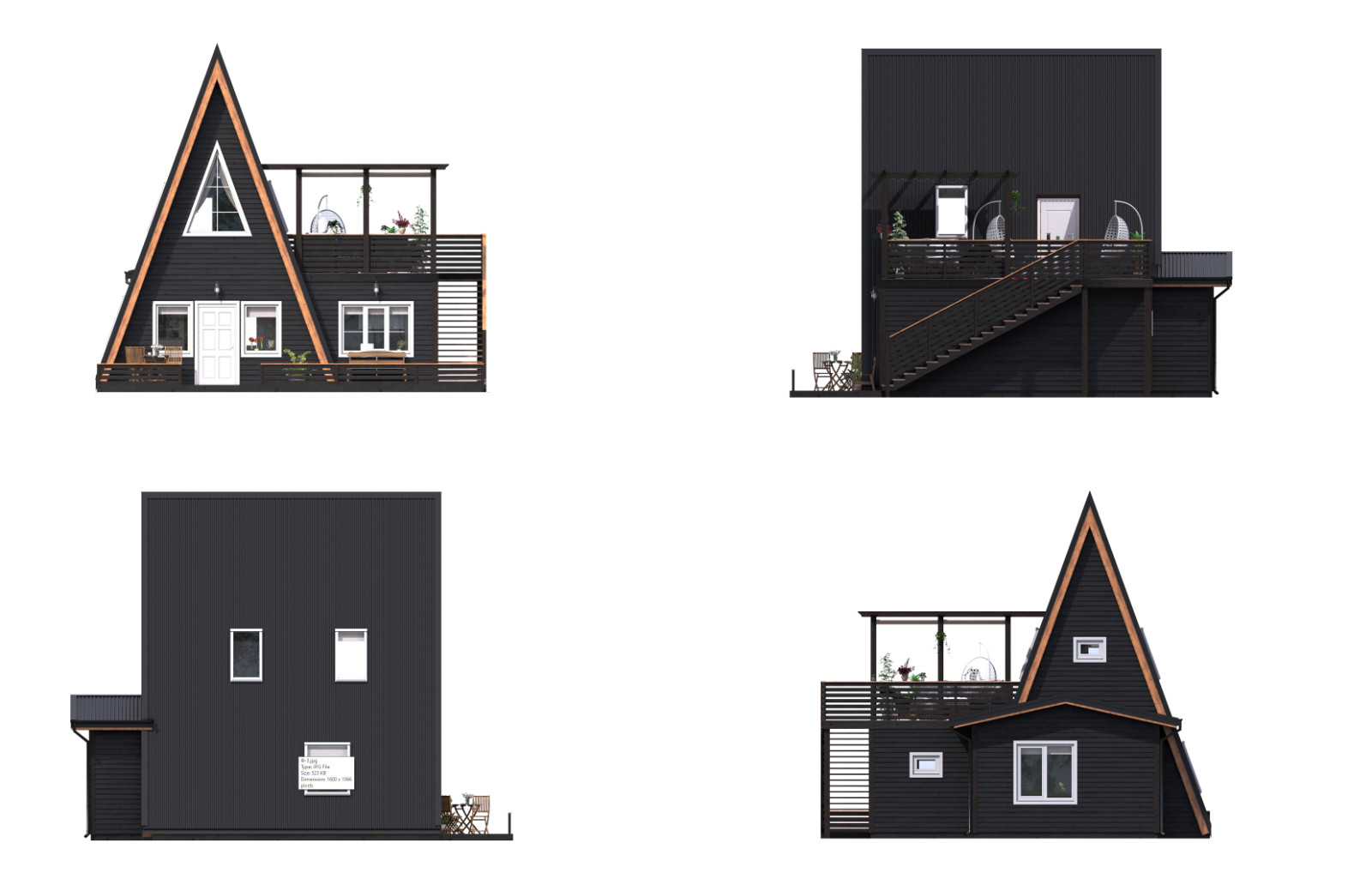 Modern A-Frame 2 Bedrooms, 2 Bathrooms Guest House Plans Architecture Plans 760S