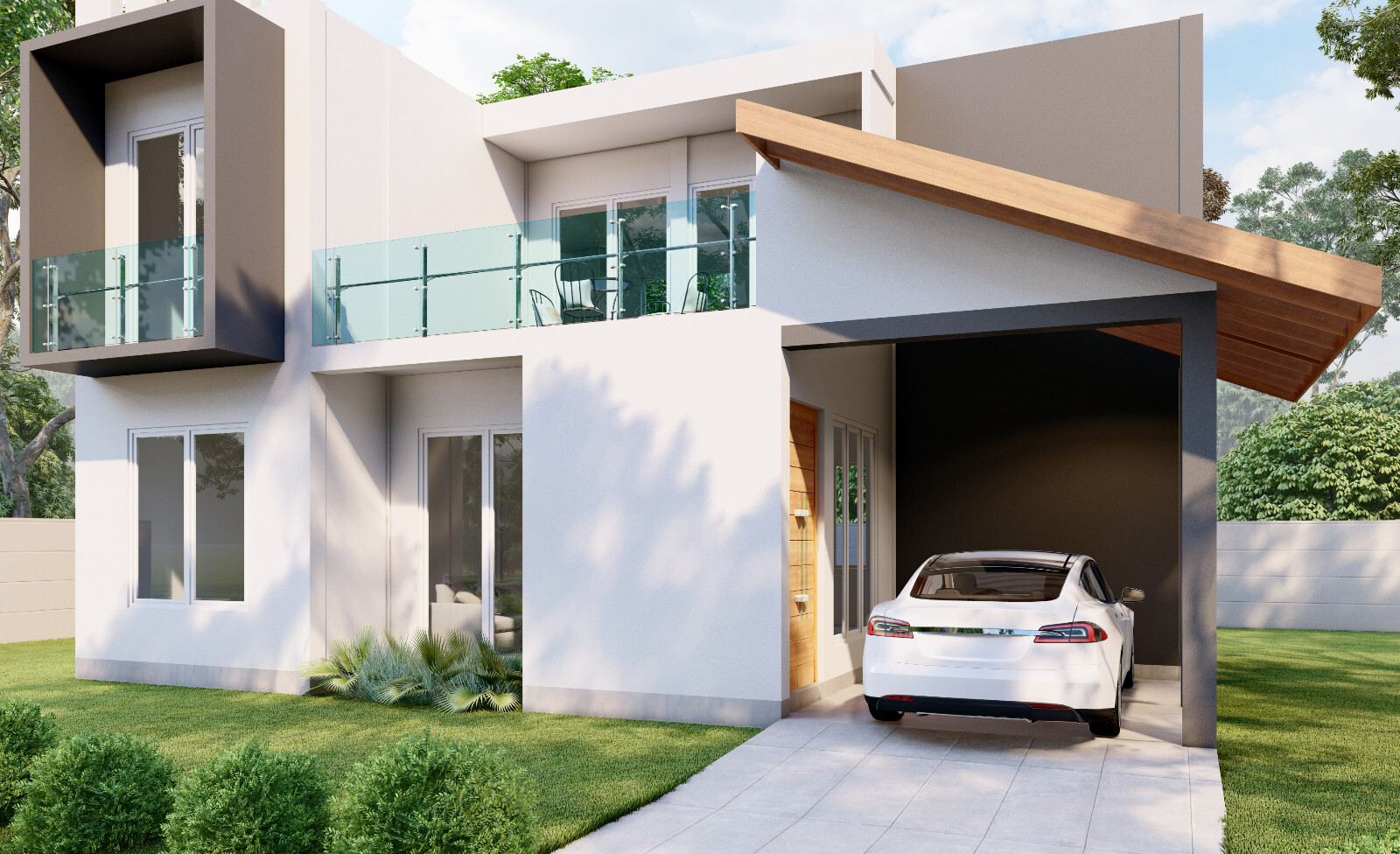 Modern Two Story House Plan With 3D Images DWG CAD File And PDF For Blueprint