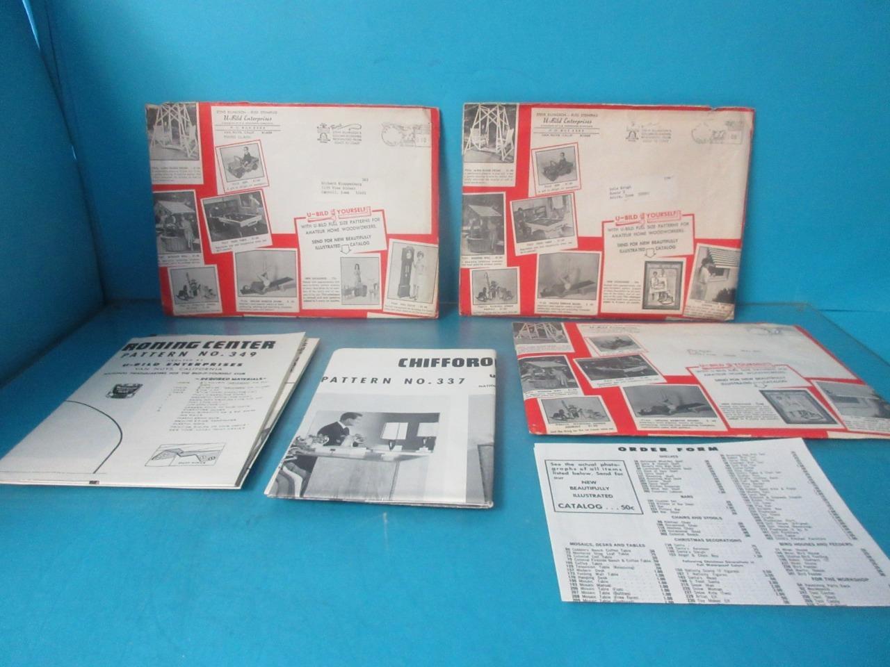 LOT OF 5 VINTAGE U-BILD ENTERPRISES BUILDING PLANS WOODWORK 349 337 390 334 383