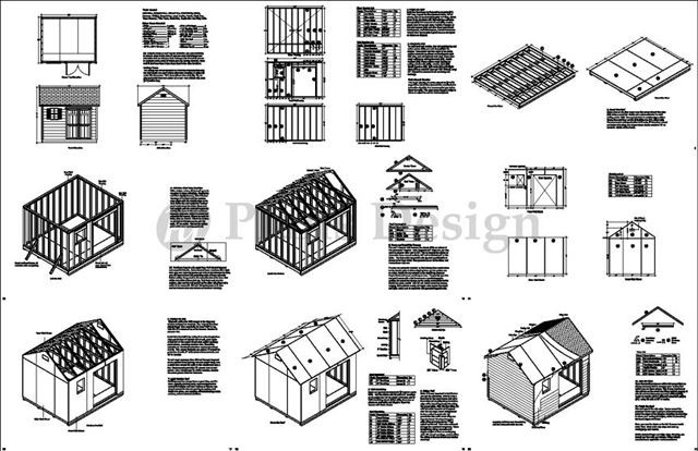Deluxe Shed Plans 10′ x 12′ Reverse Gable Roof Style Design # D1012G