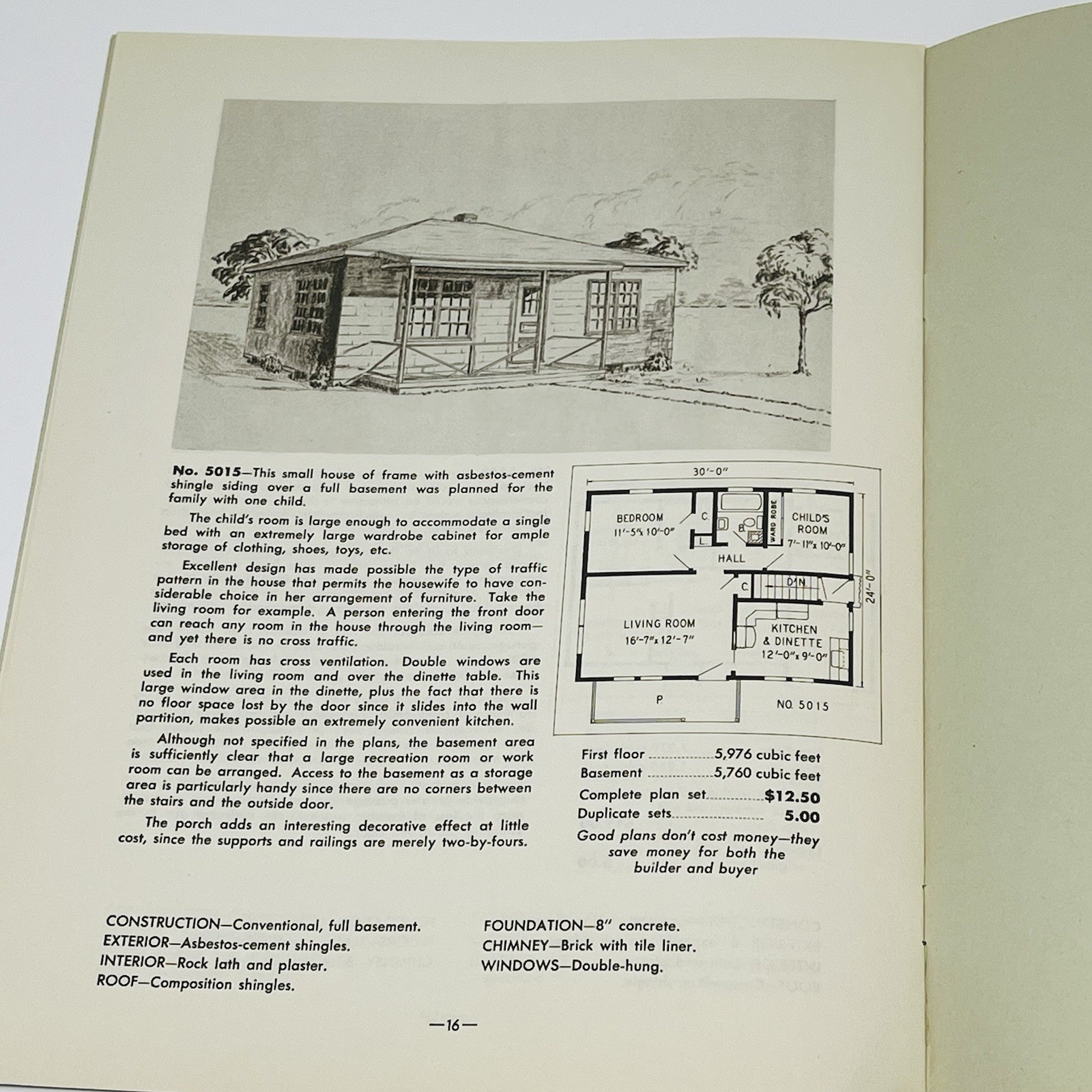 1949 Garlinghouse Economy Houses Home Blueprint Plans Brochure Catalog Book