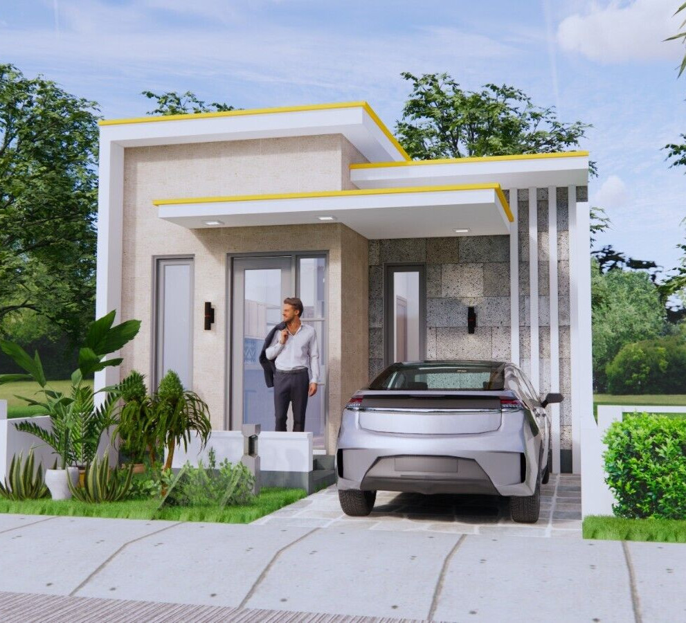 20×23 feet Small House 6×7 meter 2 Beds 1 Bath Terrace PDF & (A4 Hard Copy)