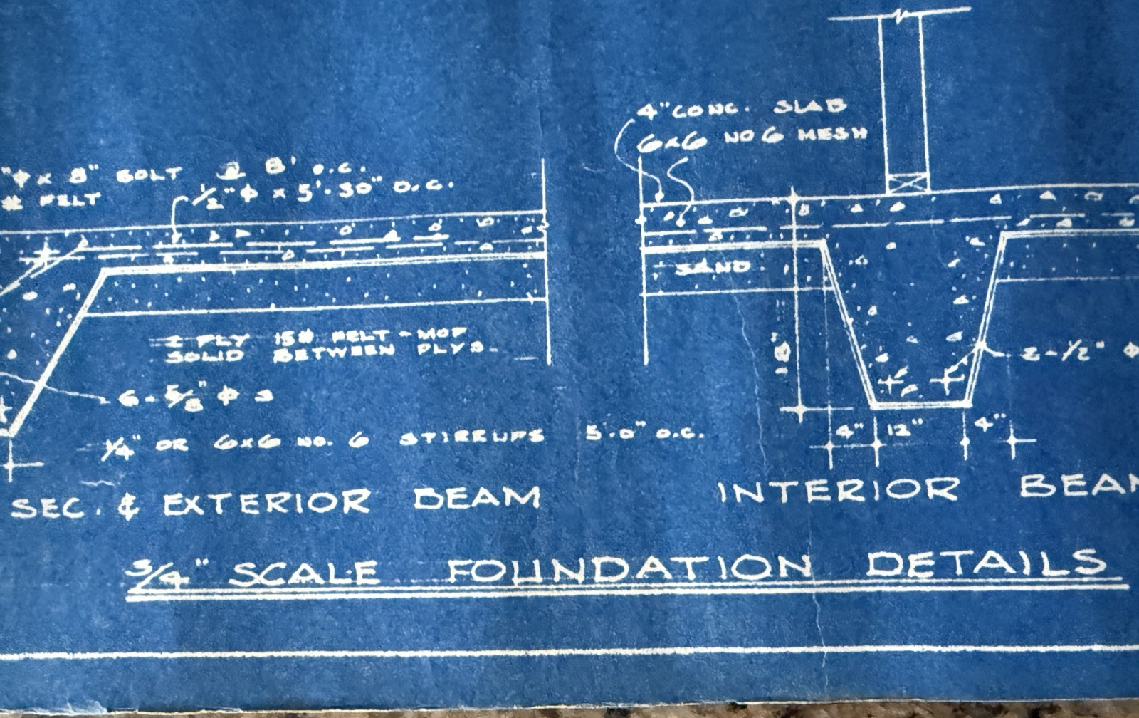 Lot of 3 1954 Architectural Blueprints L.B. Wootters Architects Houston Texas