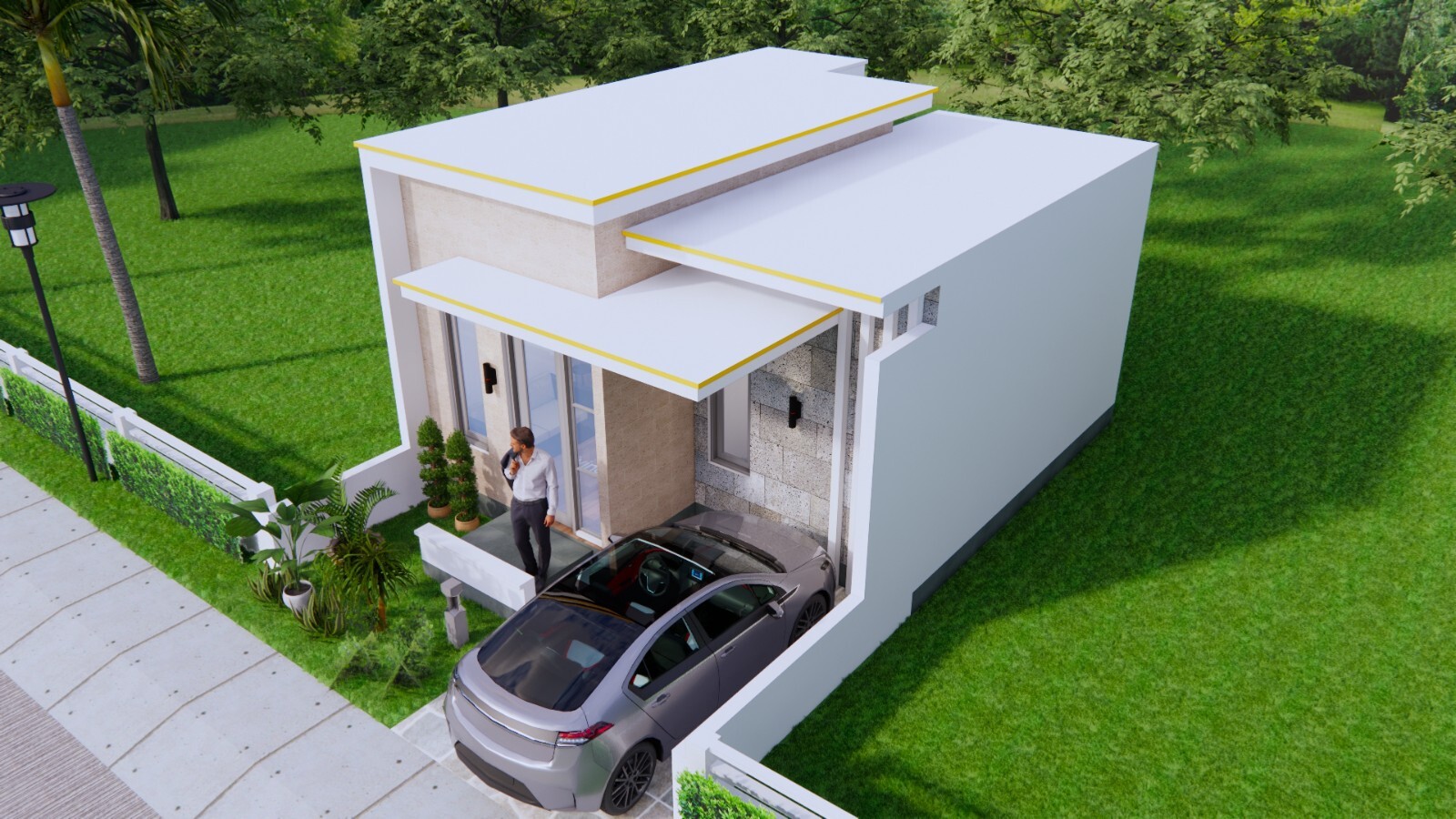 20×23 feet Small House 6×7 meter 2 Beds 1 Bath Terrace PDF & (A4 Hard Copy)