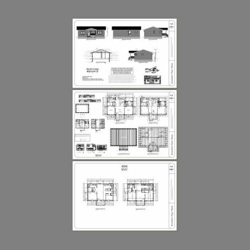 36×24 House — 2 Bedroom 2 Bath — 864 sq ft — PDF Floor Plan — Model 1D