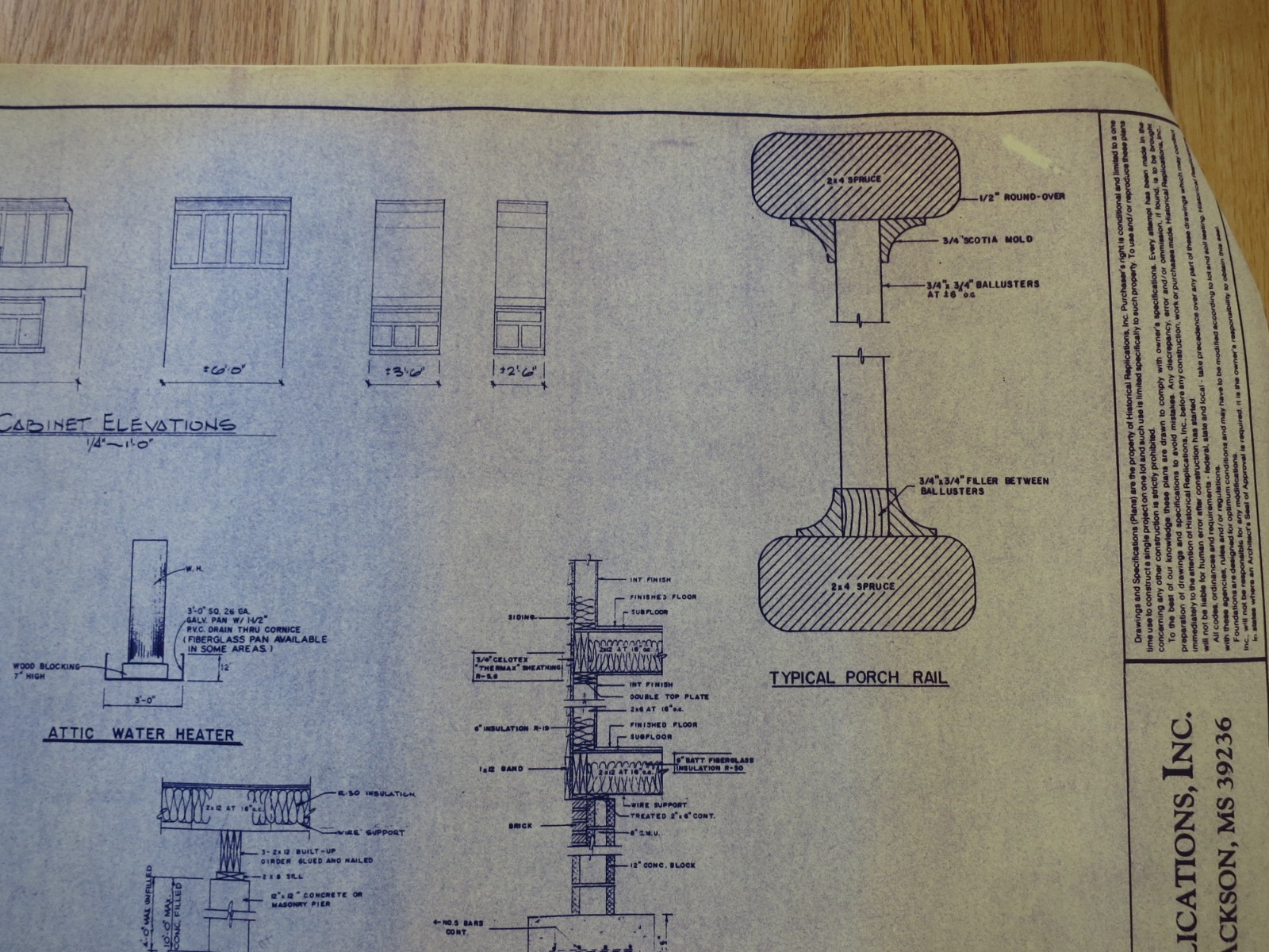 HISTORICAL REPLICATIONS HOUSE PLANS 3 COMPLETE SETS of BLUEPRINTS PLAN 1098