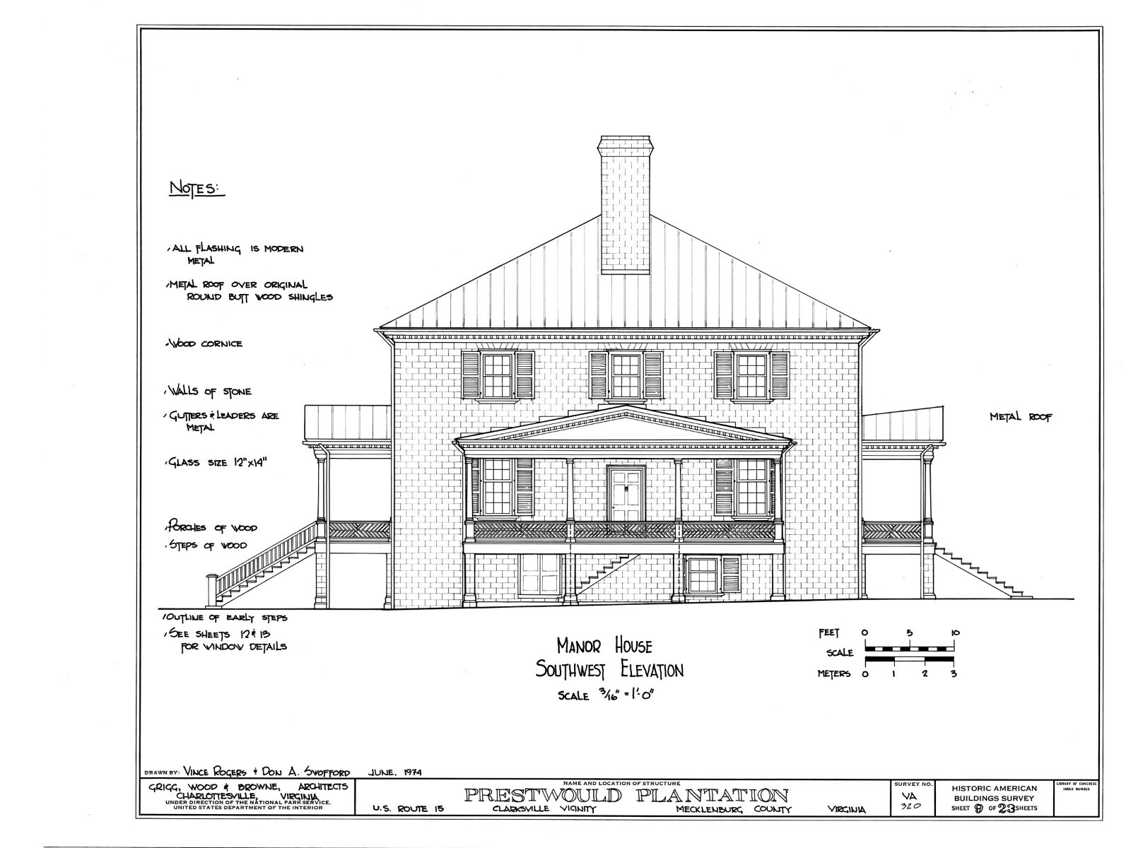Architectural Home Plans, Prestwould Virginia Plantation Mansion w/ cottages