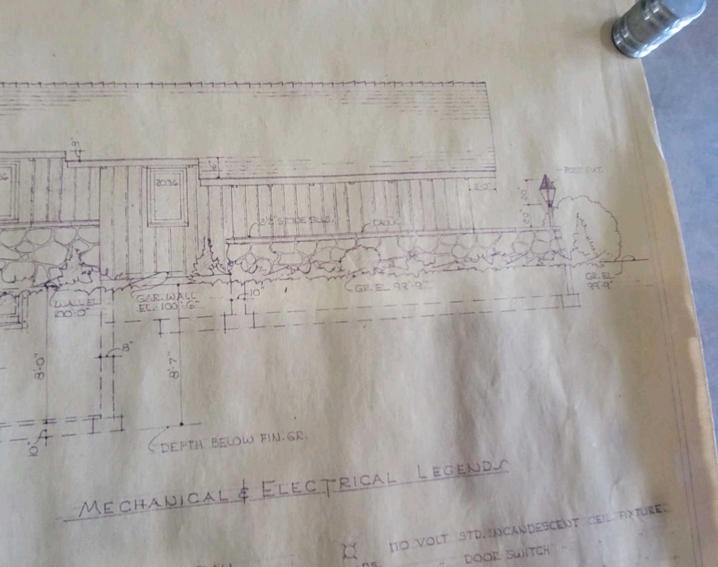 Vintage 1973 Architectural Private Residence Blueprints Bound Set 5 Sheets