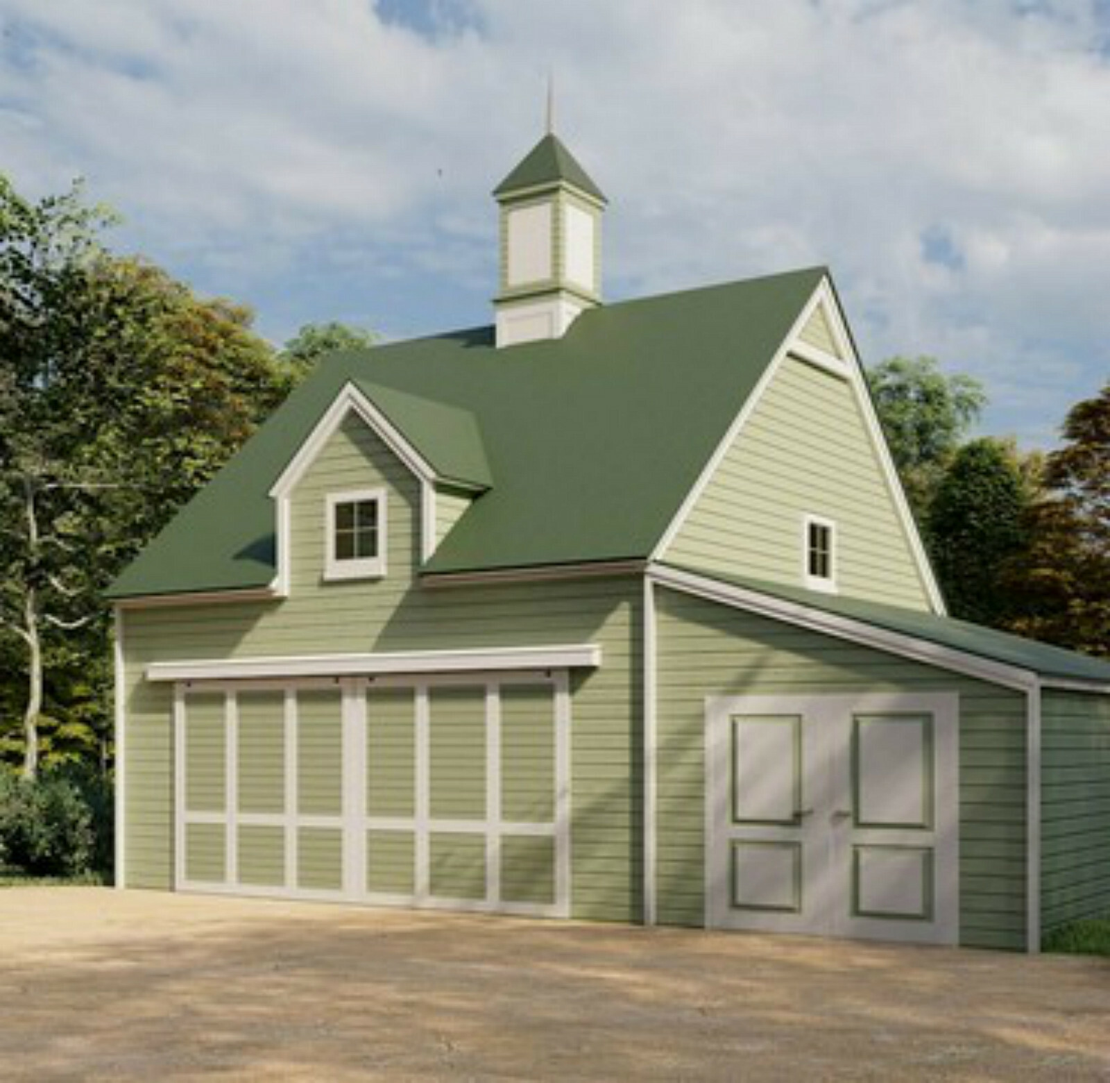 2, 3 or 4 Bay Coach House Plans with Lofts – 3 Sets of Bethany Plans (eB-420×3)