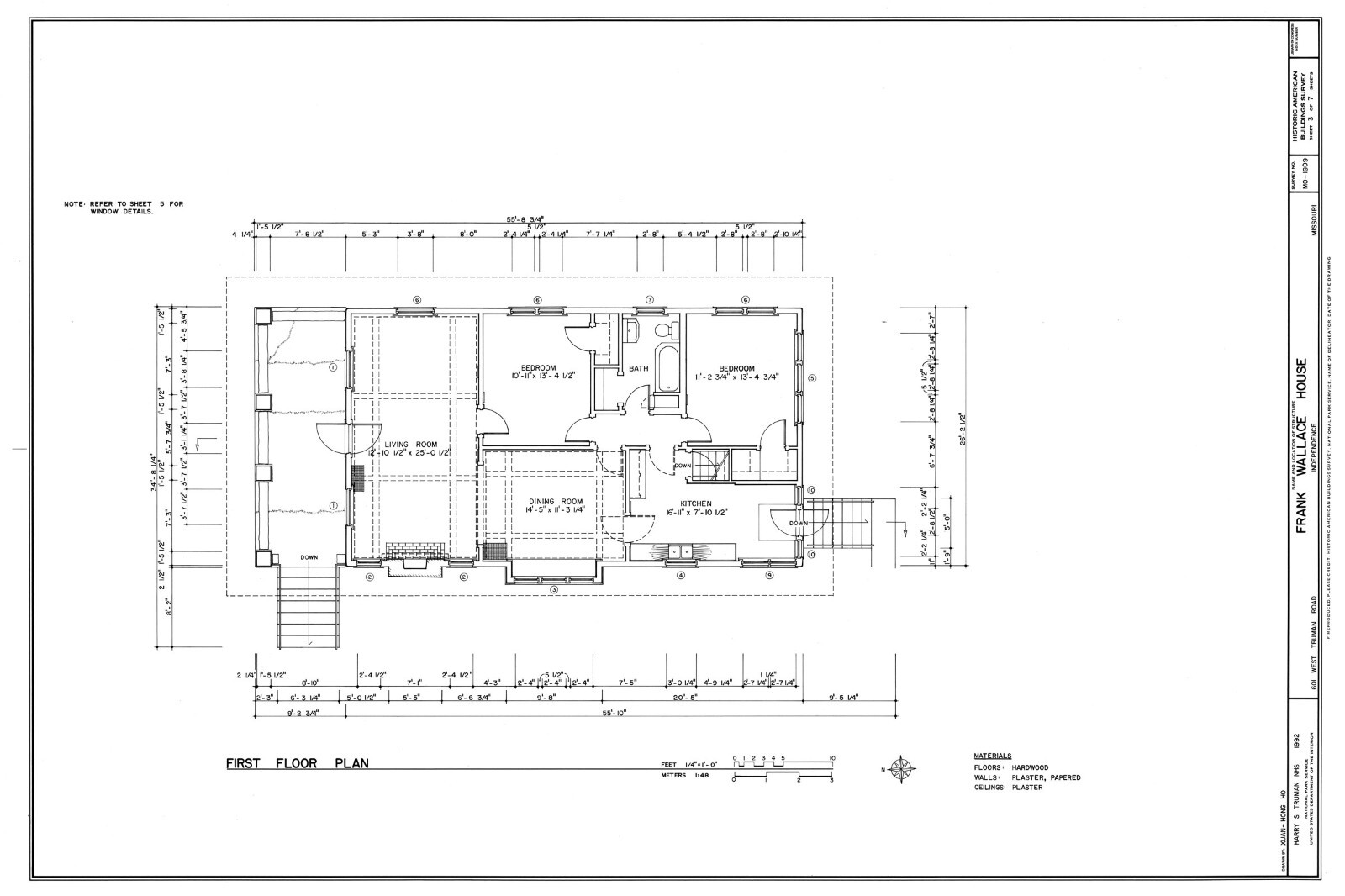 Small Home Designs, Brick Bungalow, 2 bedrooms, printed architectural plans