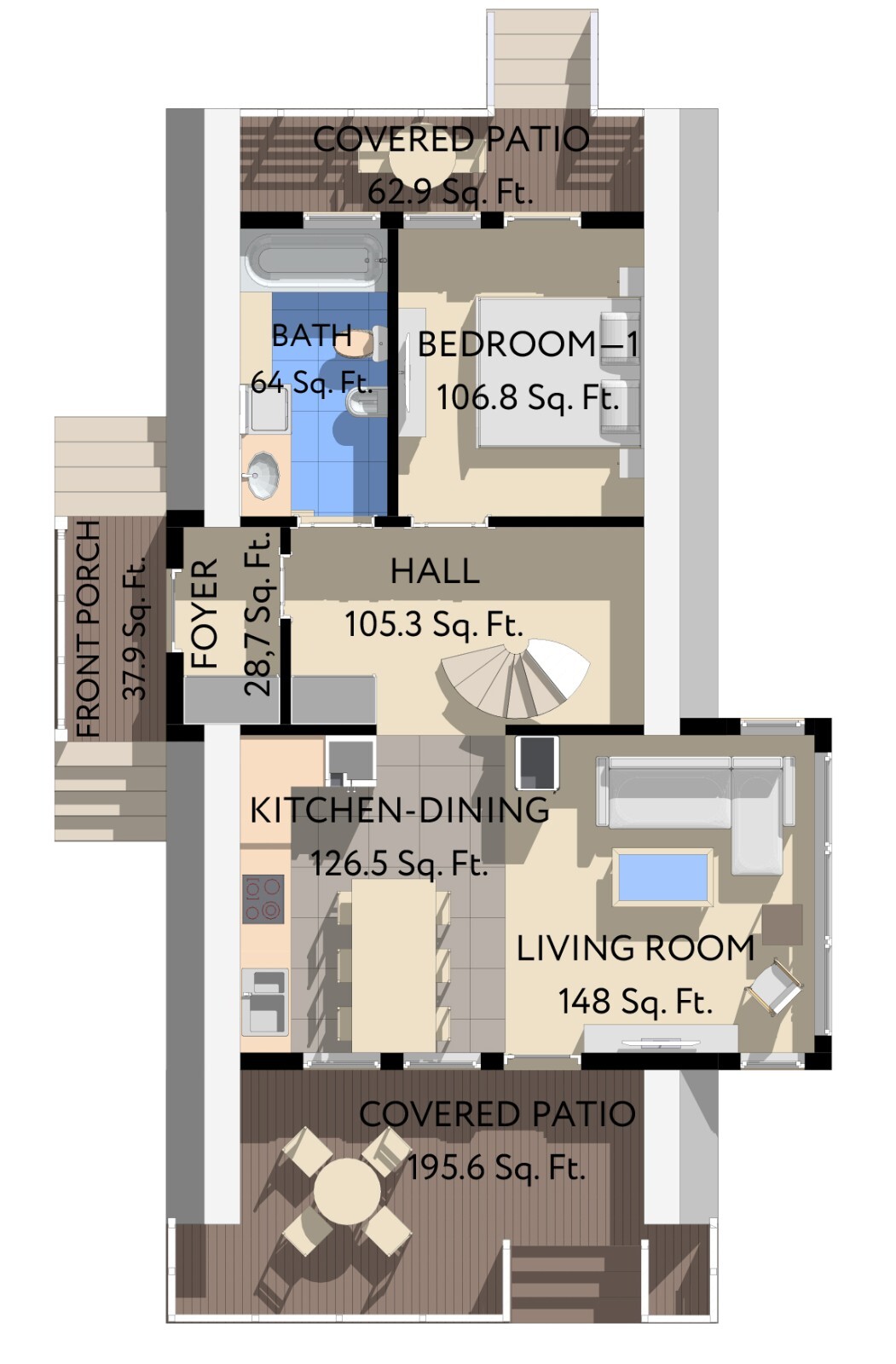 30’x47’ 2 Beds, 1 Bath A-Frame Cabin Architectural Build Plans PDF Download.