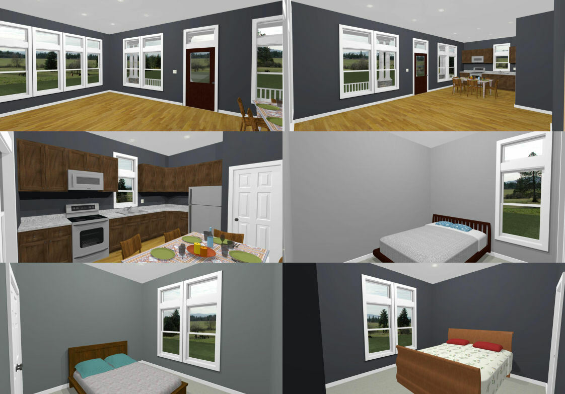 30×40 House — 3 Bedroom 2 Bath — 1,200 sq ft — PDF Floor Plan — Model 3C