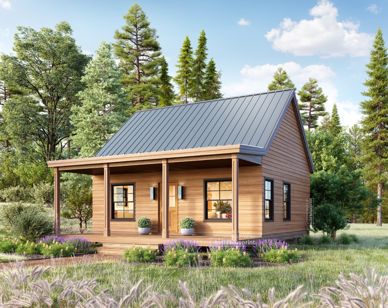 22′ x 26′ Garden Cottage Architectural Plans – PDF Download
