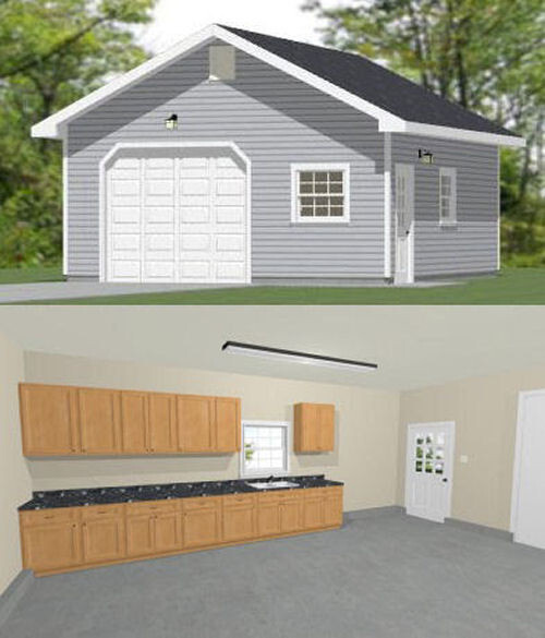 20×24 1-Car Garage — 480 sq ft — PDF Floor Plan — Model 3