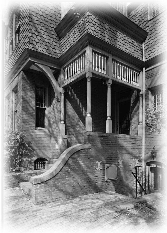 Charming narrow city lot Victorian Romanesque style home, architectural plans