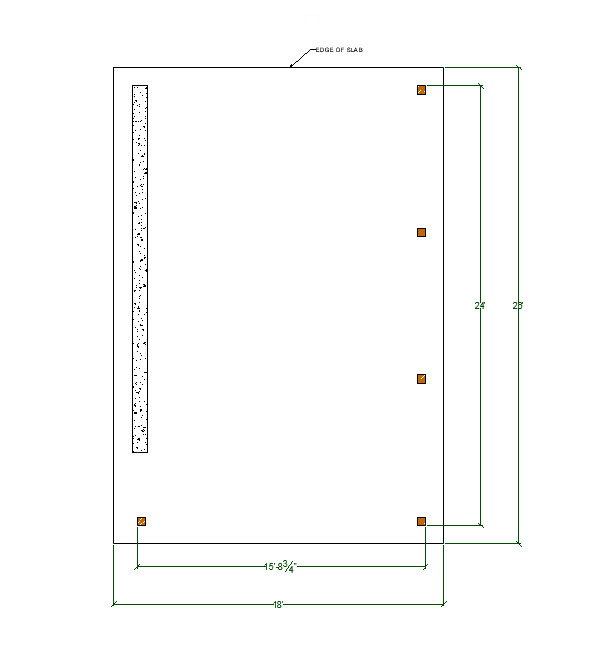 16×24 Lean to Pavilion Plans with Concrete Wall, Modern Carport Blueprints