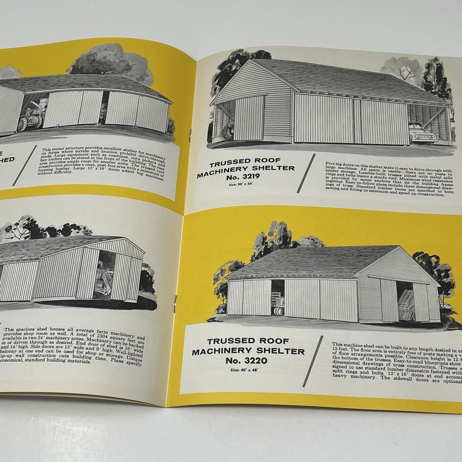 1958 Machine Sheds And Equipment Garage Weyerhaeuser 4 Square Guide Manual Plans