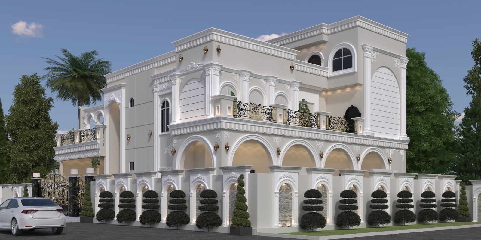 Luxury Villa Exterior Design | Mediterranean Style | High-Resolution Render |