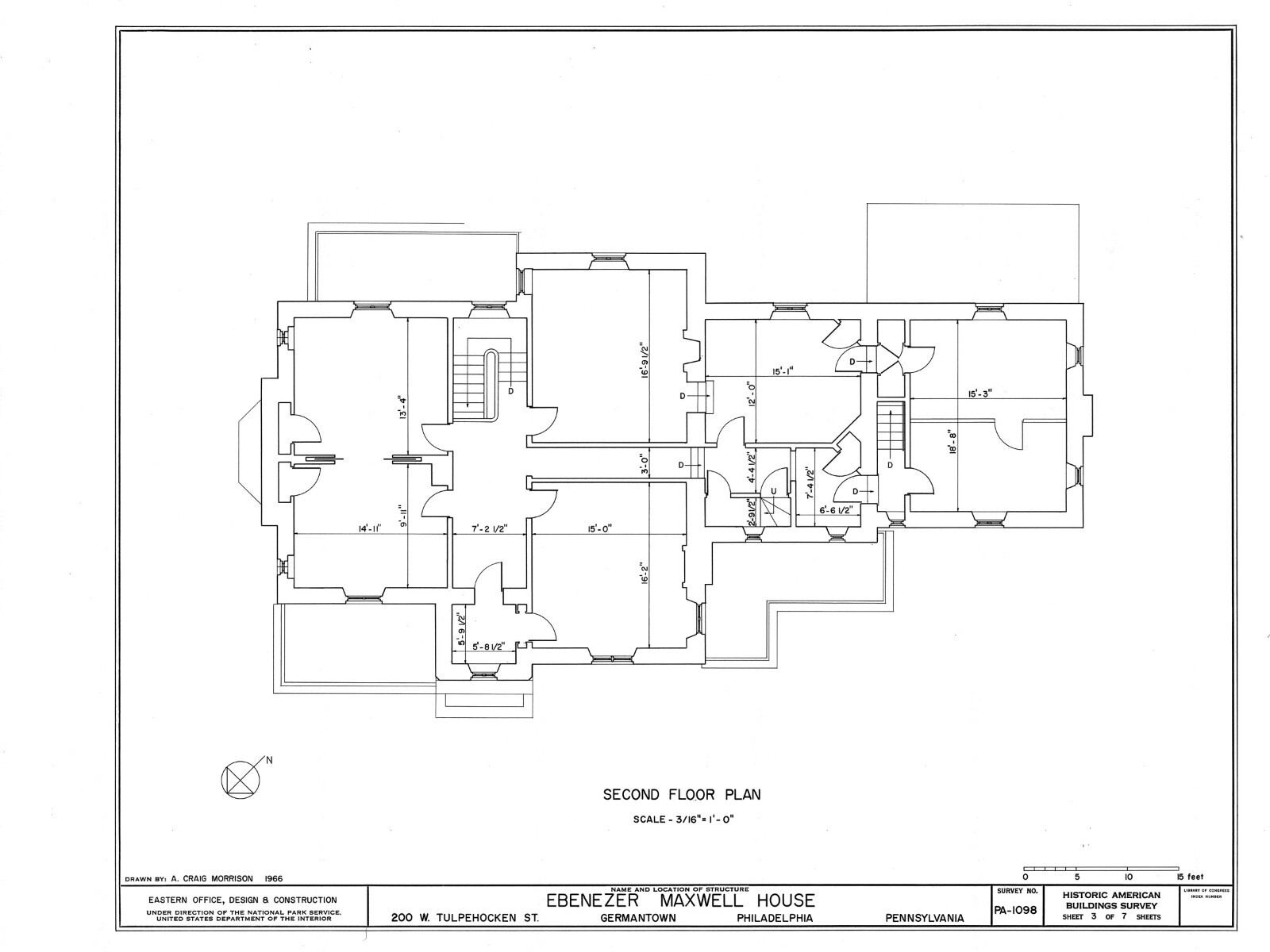 HOUSE PLANS – stone mansion, Tudor-Gothic style, porches, tower, PRINTED PLANS
