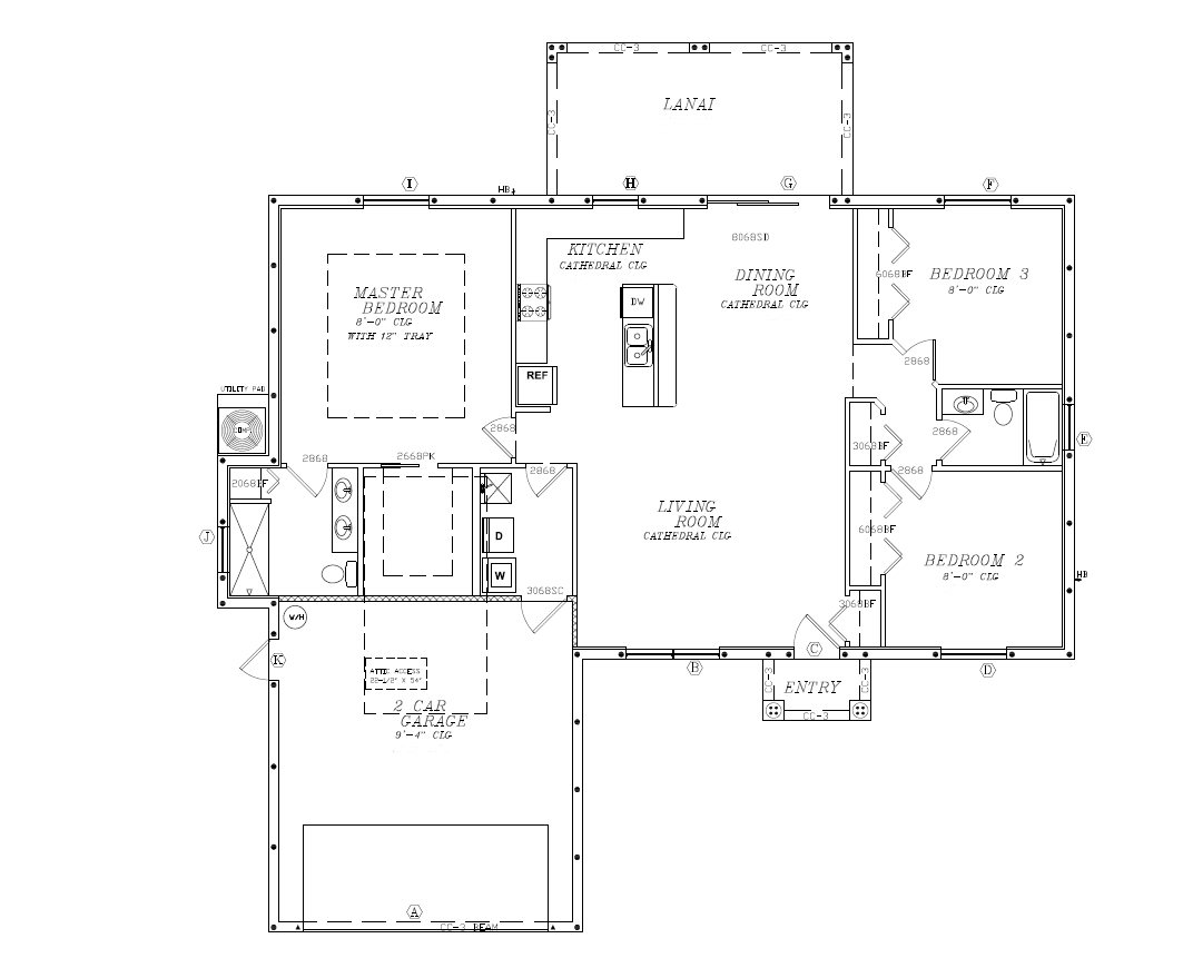 2,224 sq/ft Florida Custom Home Plan Blueprints COMPLETE SET in PDF NEW House