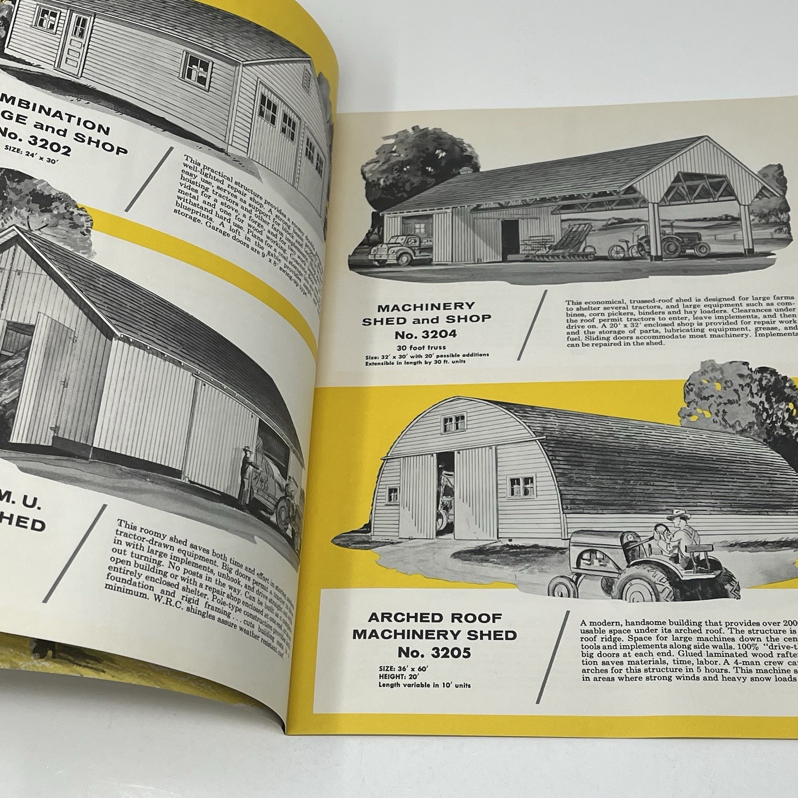 1958 Machine Sheds And Equipment Garage Weyerhaeuser 4 Square Guide Manual Plans