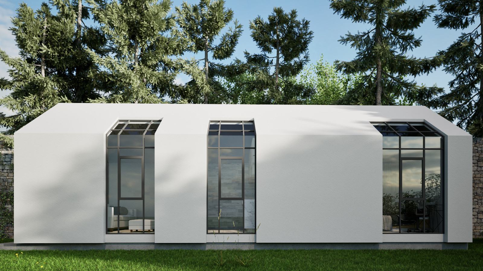 Modern Cabin House Plans 35’x12’ with CAD File & Blueprint PDF with 3D Images